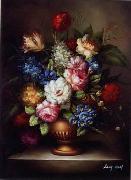 Floral, beautiful classical still life of flowers.060